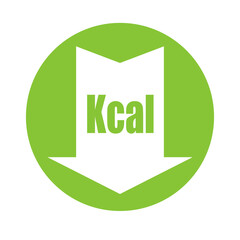 Calories reduction icon, Kcal reduction icon isolated on White background.