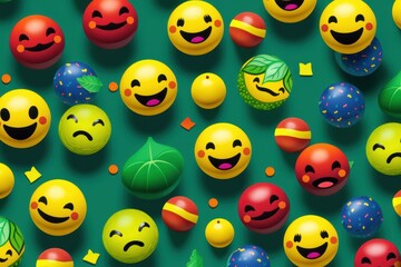 Obraz premium Joyful Emoji Background, World Emoji Day and Happy Day. Generative Ai