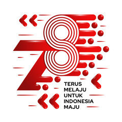 Dirgahayu RI Ke-78 logo or emblem design, 78th Indonesia independence day Vector number.