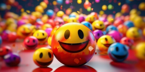 Joyful Emoji Background, World Emoji Day and Happy Day. Generative Ai