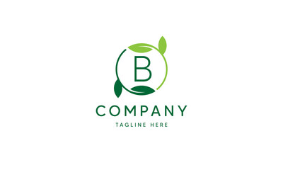 Leaf Logo Circle Natural Green