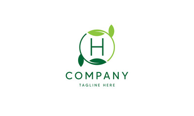 Leaf Logo Circle Natural Green