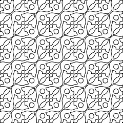 Stylish texture with figures from lines. Line art. Black and white pattern. Abstract background for web page, textures, card, poster, fabric, textile. 