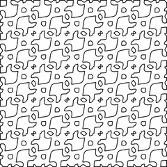 Stylish texture with figures from lines. Line art. Black and white pattern. Abstract background for web page, textures, card, poster, fabric, textile. 