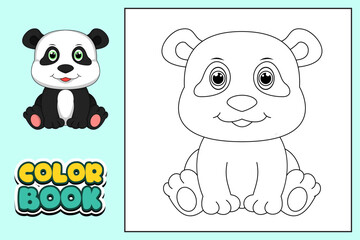 coloring book for kids panda