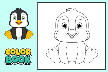 coloring book for kids penguin