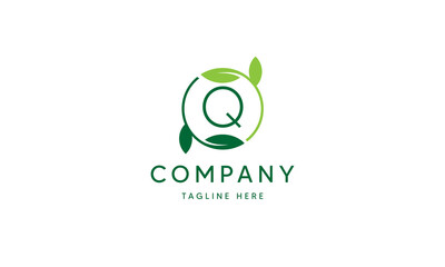 Leaf Logo Circle Natural Green