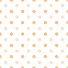 Orange white Large Polka Dots Pattern Repeat Background