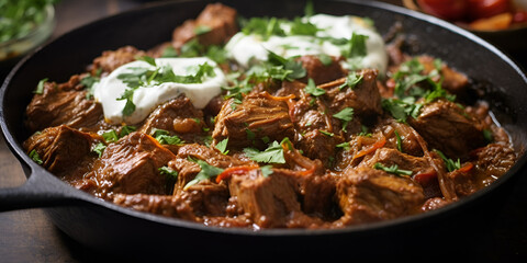 Fototapeta Flavorful Beef Goulash Recipe for Eid ul Adha Delights AI Generated obraz