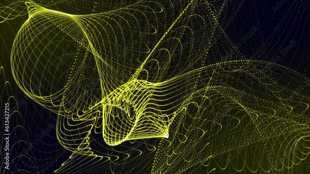 Poster yellow wavy line pattern motion background slow seamless animation 4k footage.