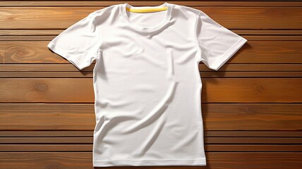 Close up Blank white t-shirt layed out