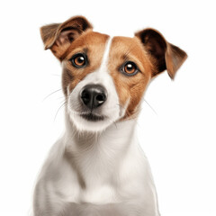 potriat of jack russell dog isolated on white background, ai generative