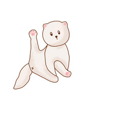Cute cat animal of funny cartoon.