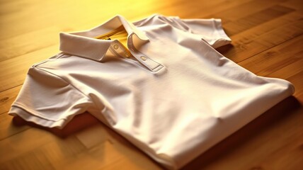 Blank white Folded Polo T-Shirt layed