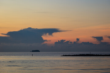 Beautiful sea scenery morning nature.