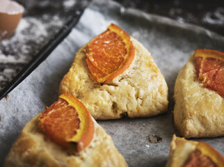 Homemade orange scones