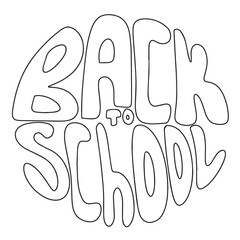 Back to school doodle phrase text. Phrase for sticker, poster, t shirt, banner. Vector slogan illustration on white background