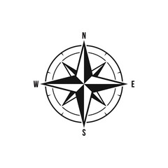 Compass wind rose icon vector logo design template. Vintage Style.