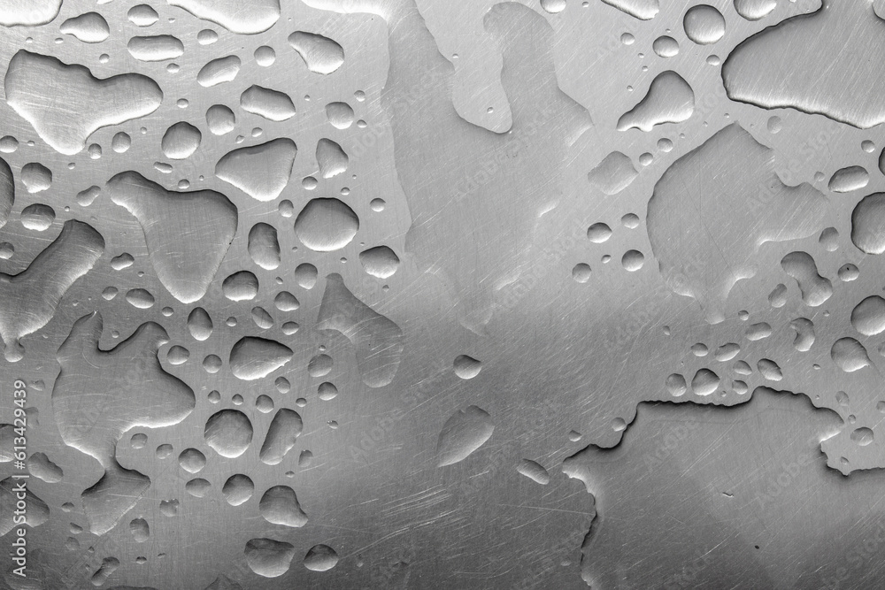 Wall mural Texture of steel plate with abstract fluid pattern