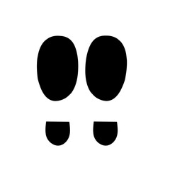 Silhouette of human footprints, vector illustration. Shoe sole mold. Foot prints, boots, sneakers. Barefoot icon effect.