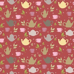 abstract teapot graphics of versatile seamless patterns.