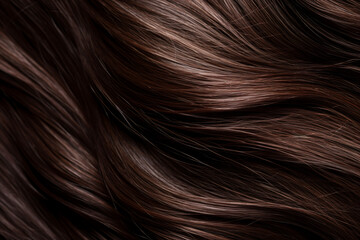 close up texture of beautiful shiny brown hair created with AI generative tools