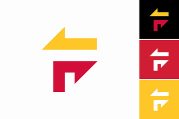 letter F arrow back forward Vector Logo Premium
