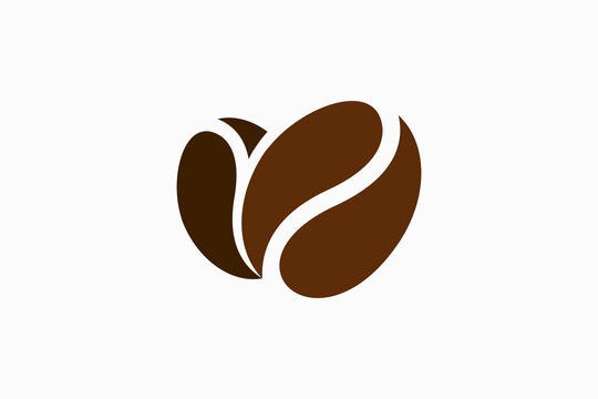 two coffee beans Vector Logo Premium