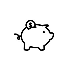 economy piggy bank sign symbol vector