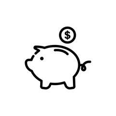 economy piggy bank sign symbol vector