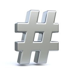 Fototapeta premium Steel hashtag sign 3D