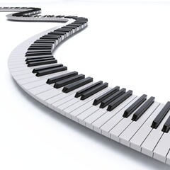 Piano keyboard wave 3D