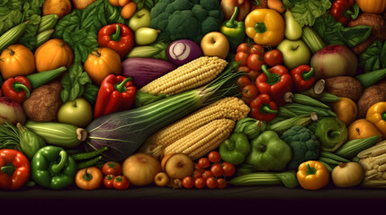 Pile of vegetables background.