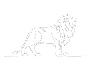 Lion line art. Lion abstract concept icon. Lion linear decorative design. Lion symbol. Lion continuous line drawing vector illustration. Vector illustration