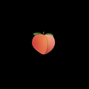 'Peach' Animated Emoji with transparant alpha background, ready to be used on your footage.