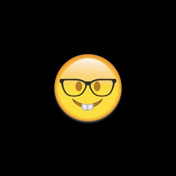 'Nerd' Animated Emoji with transparant alpha background, ready to be used on your footage.