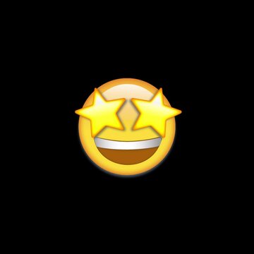 'Star-eyed' Animated Emoji with transparant alpha background, ready to be used on your footage.