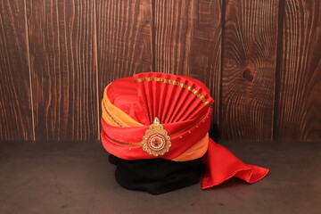 indian, arabic, turkish male headdress turban. traditional wedding clothing.