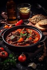 Premium and delicious goulash cuisine displayed on a table