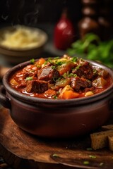 Premium and delicious goulash cuisine displayed on a table