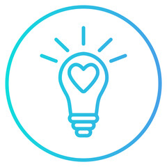 Light bulb icon in gradient style, use for website mobile app presentation