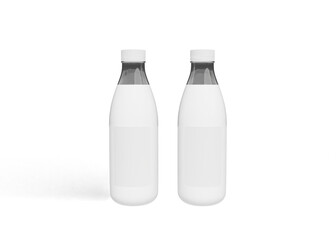 Milk bottle packaging mockup
