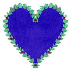 heart made of green leaves