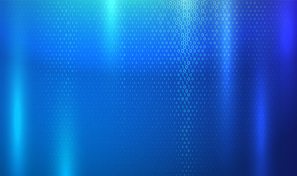 Digital binary code abstract background blue bit vector 1 and 0 numbers falling in shiny cyberspace matrix.
Matrix effect with falling numbers. Digital data stream. Digital technology. Vector EPS10.