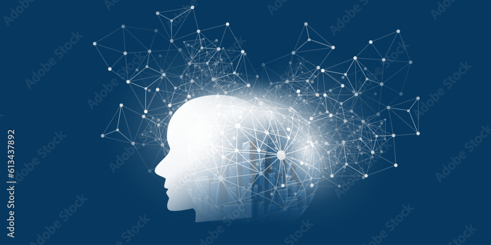 Poster dark blue machine learning, artificial intelligence, cloud computing, smart city and networks design