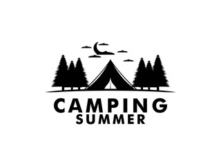 Fototapeta na wymiar Camp Logo design, Tent Camping logo vector template