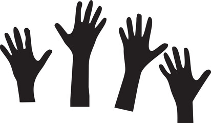 silhouette of hand waving up