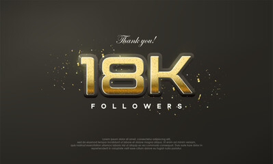 Golden metallic thank you 18k luxurious followers.