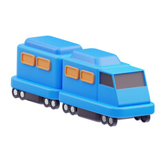 Train Travel 3D Illustration