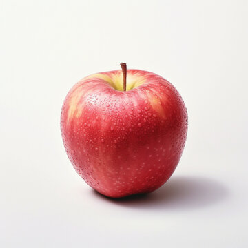 red apple on white background. generative AI